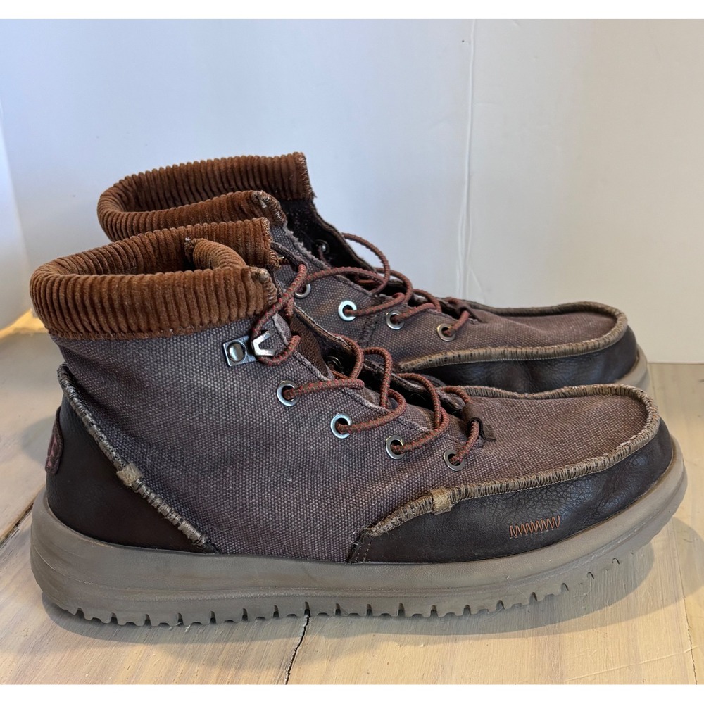 Hey Dude Bradley Corduroy Collar Mens‎ Brown Multi Chukka Boots 42066-2GS Size 7